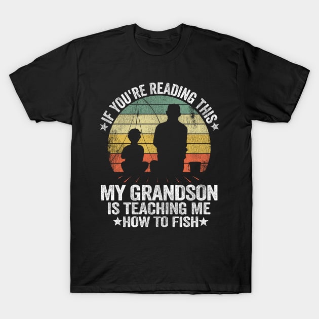 Funny Fishing Buddy Grandpa & Grandson Gift Idea Fathers Day T-Shirt by Kuehni